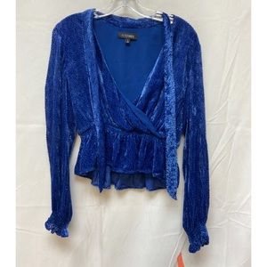 INTERMIX carissa velvet blue top